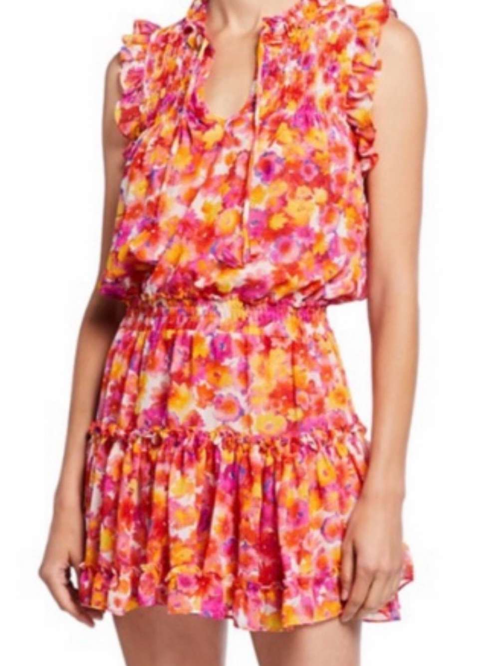 Misa Los Angeles Floral Ruffle Sleeveless Mini Aila Dress